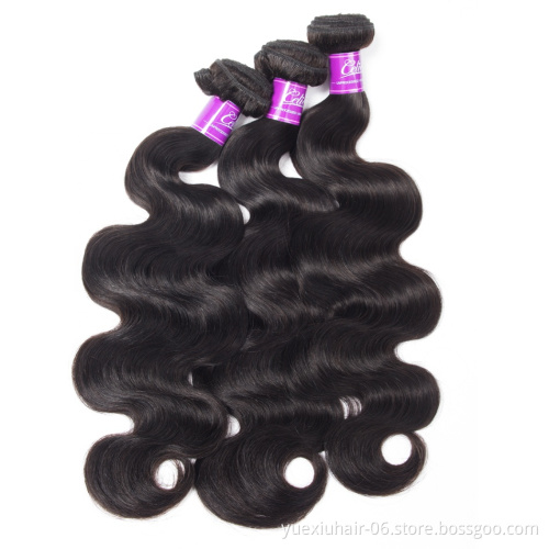 CELIE Grade 10A Wholesale Unprocessed 100% Brazilian Human Hair Virgin Body Wave Mink Brazilian Hair with Lace Closure